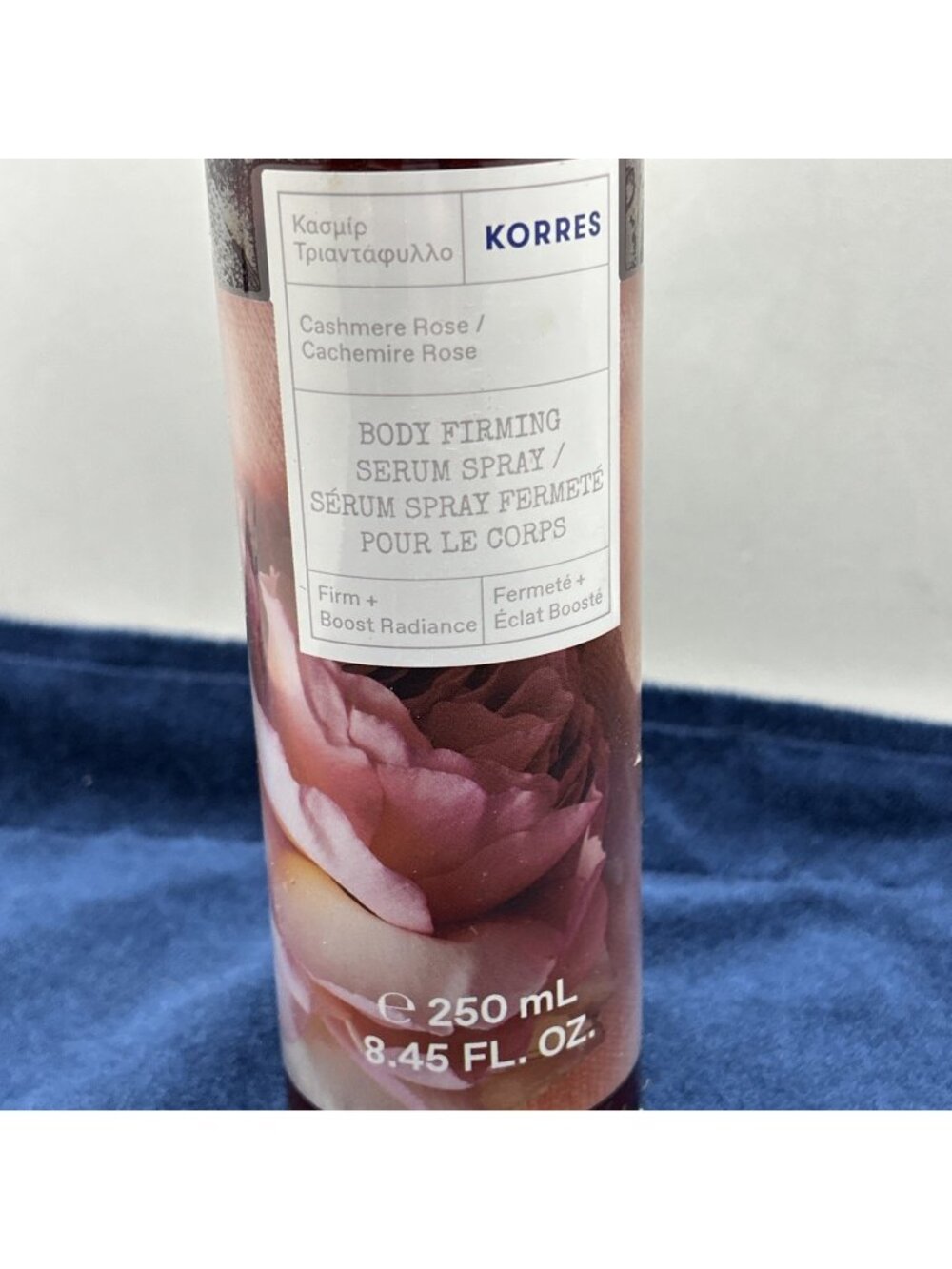 KORRES BODY FIRMING SERUM SPRAY - CASHMERE ROSE (Full Size 8.45oz/Sealed)